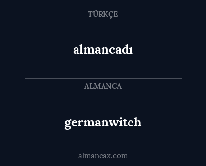 almancadı - germanwitch