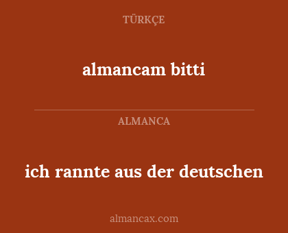 ich rannte aus der deutschen - almancam bitti