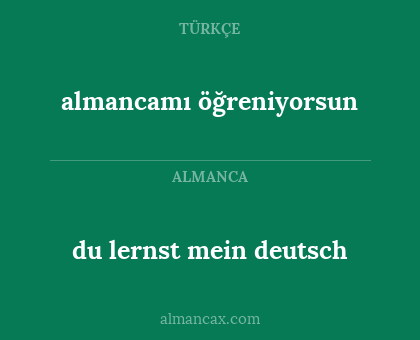 du lernst mein deutsch - almancamı öğreniyorsun