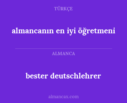bester deutschlehrer - almancanın en iyi öğretmeni