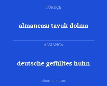 almancası tavuk dolma - deutsche gefülltes huhn