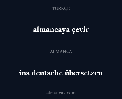 ins deutsche übersetzen - almancaya çevir
