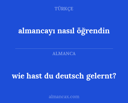 wie hast du deutsch gelernt? - almancayı nasıl öğrendin