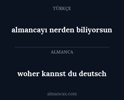 almancayı nerden biliyorsun - woher kannst du deutsch