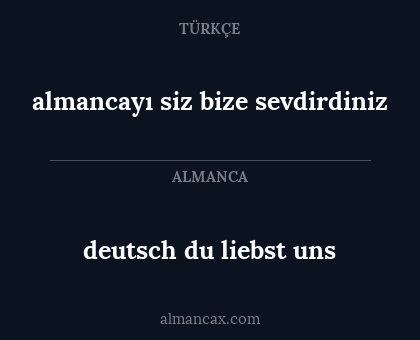 almancayı siz bize sevdirdiniz - deutsch du liebst uns