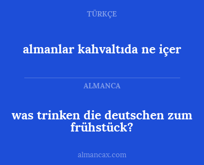 was trinken die deutschen zum frühstück? - almanlar kahvaltıda ne içer