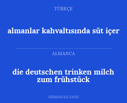 die deutschen trinken milch zum frühstück - almanlar kahvaltısında süt içer