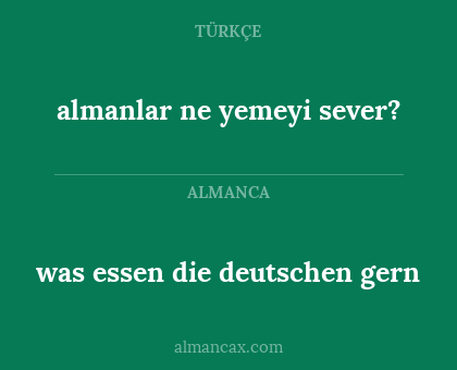 almanlar ne yemeyi sever? - was essen die deutschen gern