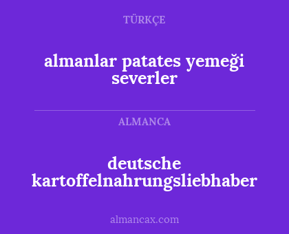 almanlar patates yemeği severler - deutsche kartoffelnahrungsliebhaber