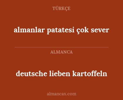 almanlar patatesi çok sever - deutsche lieben kartoffeln