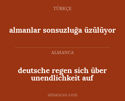deutsche regen sich über unendlichkeit auf - almanlar sonsuzluğa üzülüyor