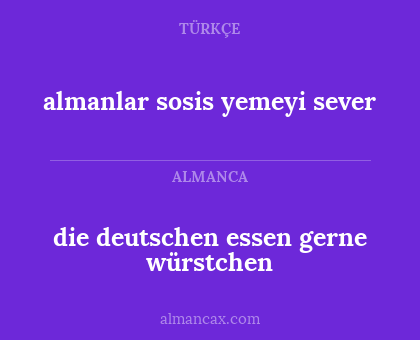 die deutschen essen gerne würstchen - almanlar sosis yemeyi sever