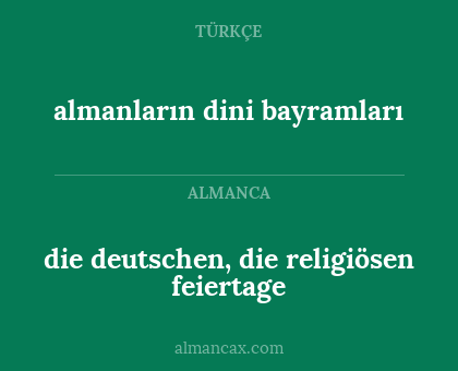almanların dini bayramları - die deutschen, die religiösen feiertage
