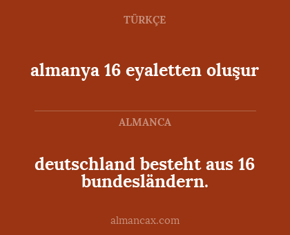 deutschland besteht aus 16 bundesländern. - almanya 16 eyaletten oluşur