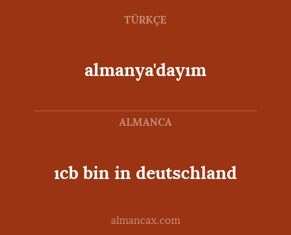 almanya'dayım - ıcb bin in deutschland