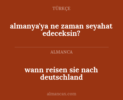 wann reisen sie nach deutschland - almanya'ya ne zaman seyahat edeceksin?