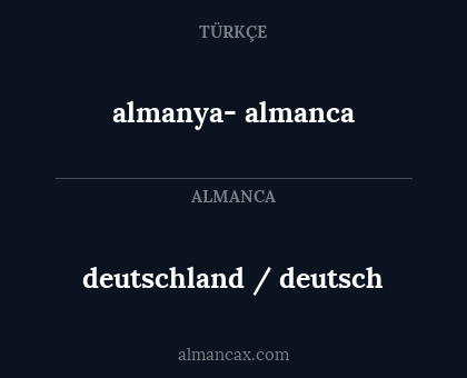 almanya- almanca - deutschland / deutsch