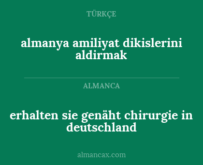 erhalten sie genäht chirurgie in deutschland - almanya amiliyat dikislerini aldirmak