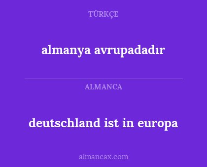 almanya avrupadadır - deutschland ist in europa