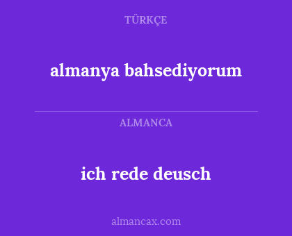 ich rede deusch - almanya bahsediyorum