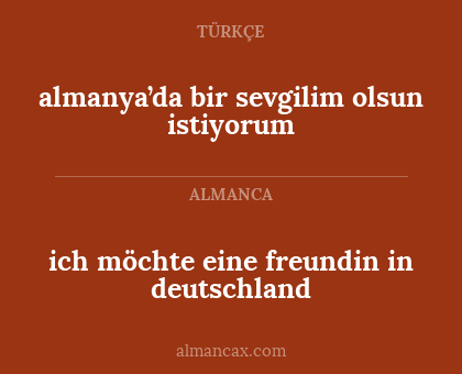 ich möchte eine freundin in deutschland - almanya’da bir sevgilim olsun istiyorum