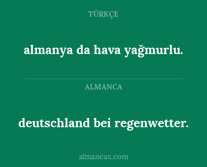 almanya da hava yağmurlu. - deutschland bei regenwetter.
