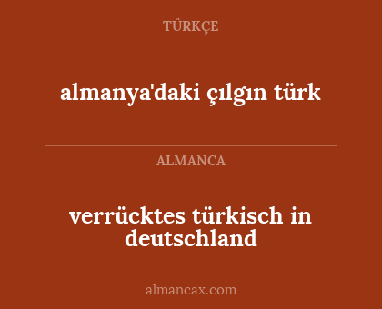 verrücktes türkisch in deutschland - almanya'daki çılgın türk