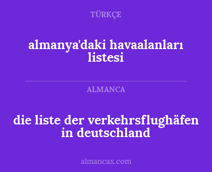 almanya'daki havaalanları listesi - die liste der verkehrsflughäfen in deutschland