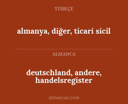 deutschland, andere, handelsregister - almanya, diğer, ticari sicil