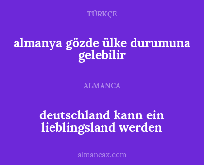 almanya gözde ülke durumuna gelebilir - deutschland kann ein lieblingsland werden