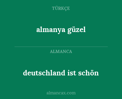 almanya güzel - deutschland ist schön