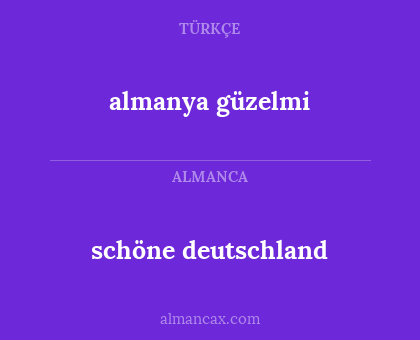 schöne deutschland - almanya güzelmi