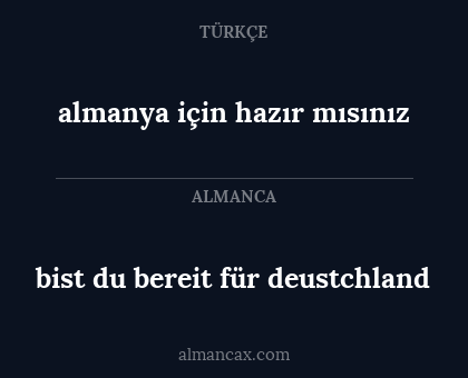 almanya için hazır mısınız - bist du bereit für deustchland