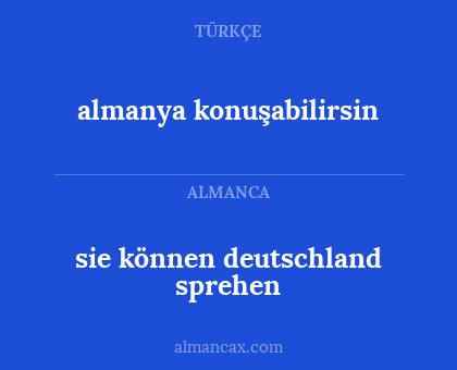 almanya konuşabilirsin - sie können deutschland sprehen
