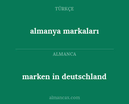 almanya markaları - marken in deutschland