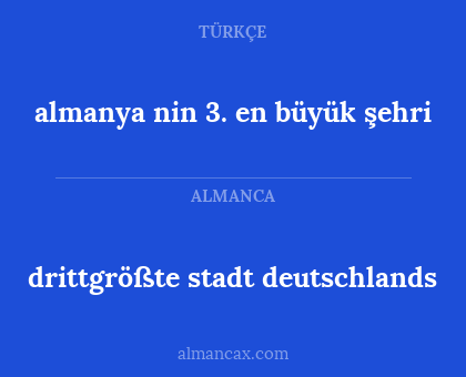 drittgrößte stadt deutschlands - almanya nin 3. en büyük şehri