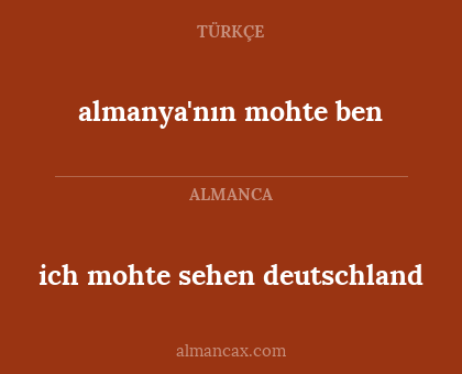 almanya'nın mohte ben - ich mohte sehen deutschland