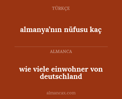 almanya’nın nüfusu kaç - wie viele einwohner von deutschland