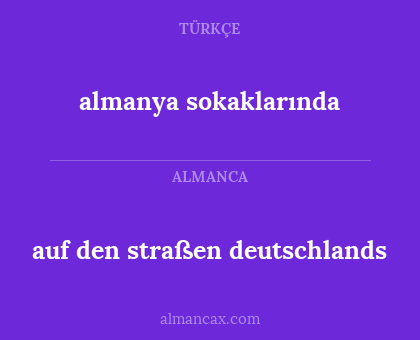 almanya sokaklarında - auf den straßen deutschlands