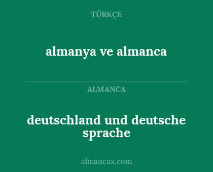 almanya ve almanca - deutschland und deutsche sprache