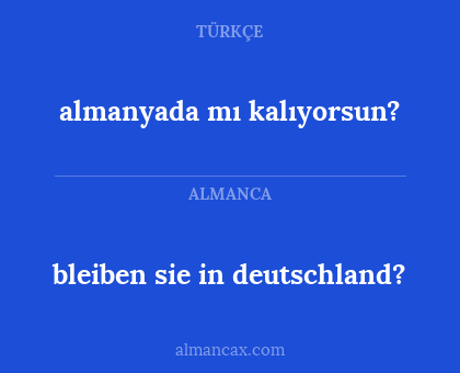 almanyada mı kalıyorsun? - bleiben sie in deutschland?