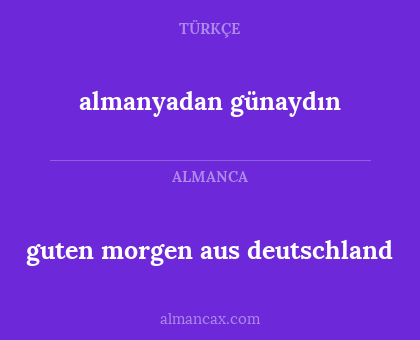 almanyadan günaydın - guten morgen aus deutschland
