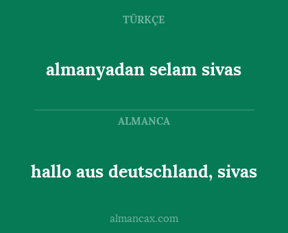almanyadan selam sivas - hallo aus deutschland, sivas