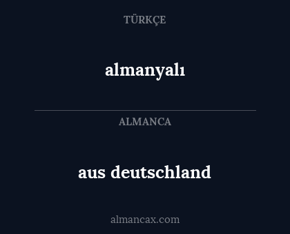 almanyalı - aus deutschland