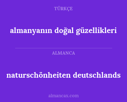 naturschönheiten deutschlands - almanyanın doğal güzellikleri