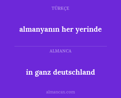 in ganz deutschland - almanyanın her yerinde