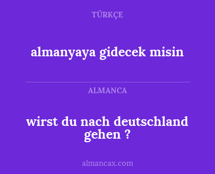 wirst du nach deutschland gehen ? - almanyaya gidecek misin