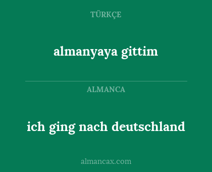 ich ging nach deutschland - almanyaya gittim