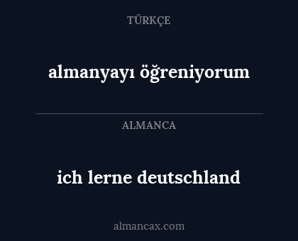 almanyayı öğreniyorum - ich lerne deutschland