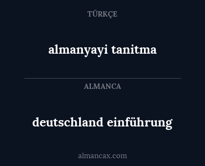 almanyayi tanitma - deutschland einführung